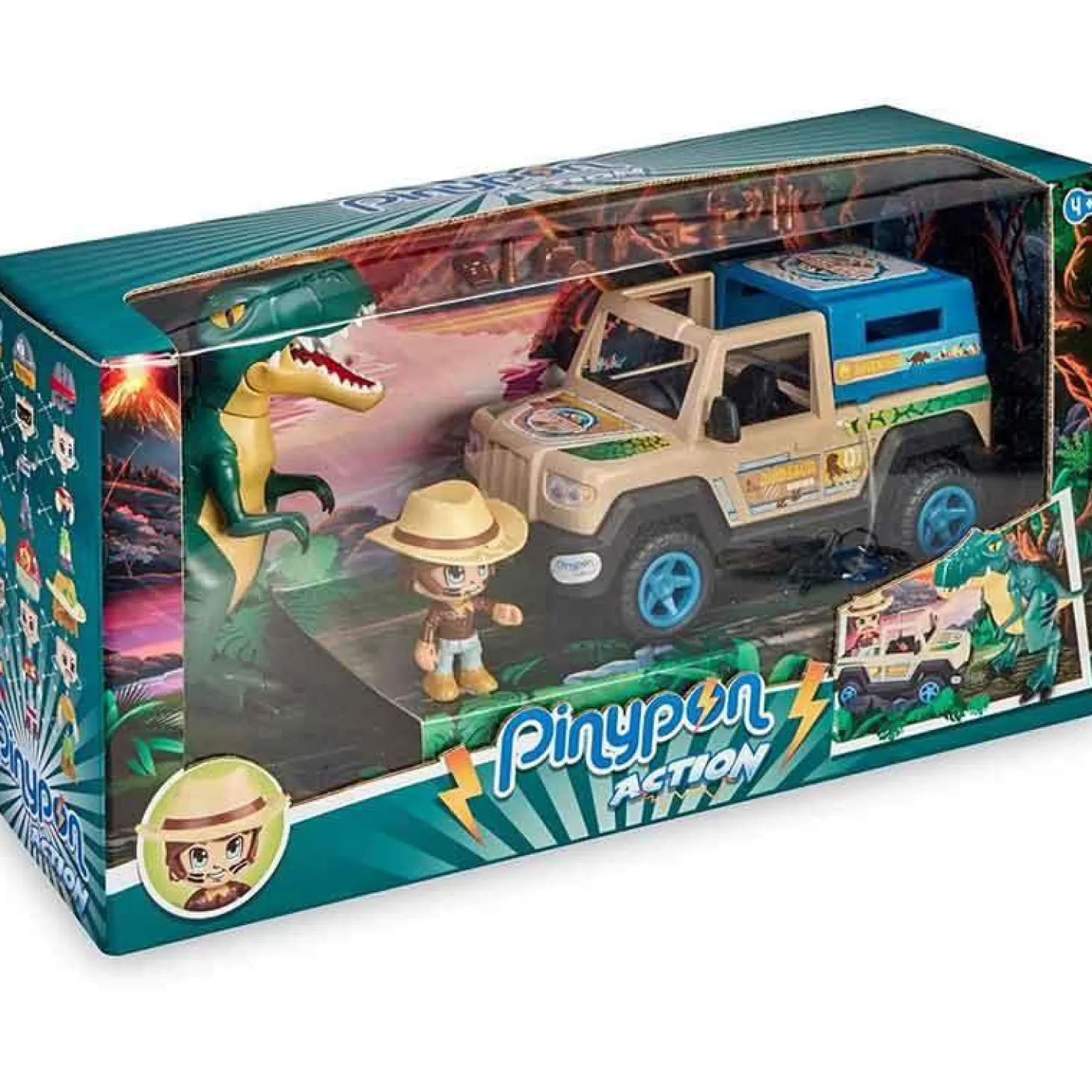 PinyPon Action Wild Pickup Con Dinosaurio y Muñeco Explorador