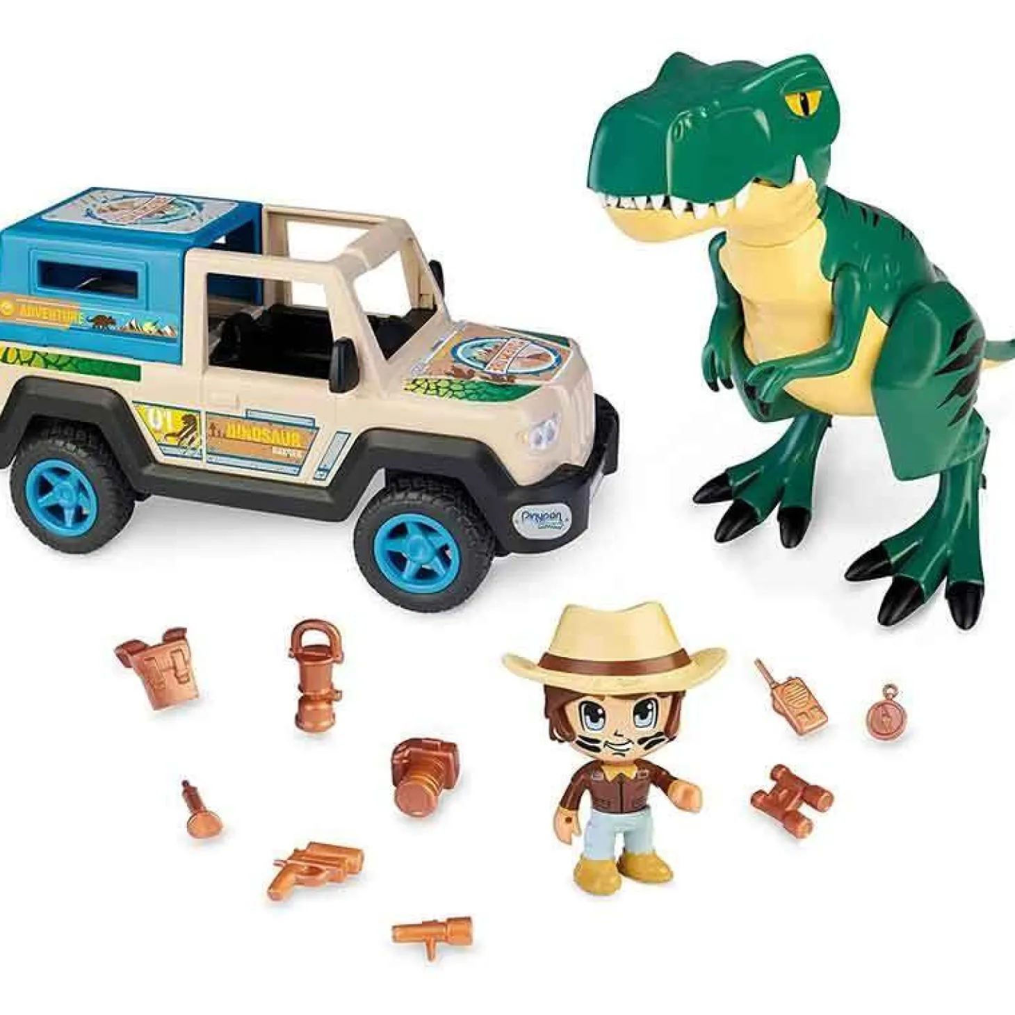 PinyPon Action Wild Pickup Con Dinosaurio y Muñeco Explorador