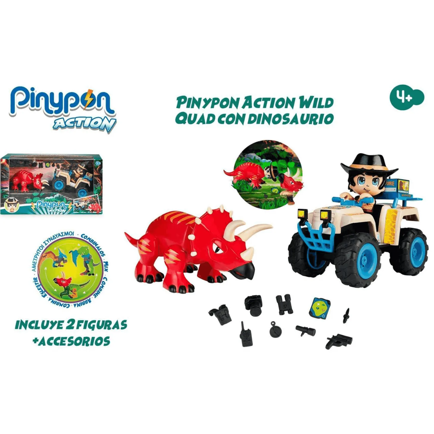 Pinypon Action Wild Quad con Dinosaurio