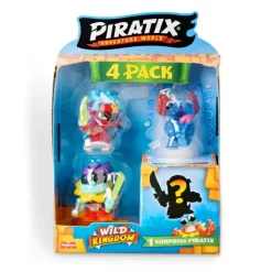 Piratix Wild Kingdom – Pack de 4 Figuras, 1 es Sorpresa