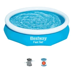 Piscina Desmontable Autoportante Fast Set 305×66 cm con Depuradora de Cartucho