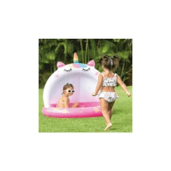 Piscina Hinchable Infantil Intex Gatounicornio con Techo y Suelo Acolchado 102x102cm