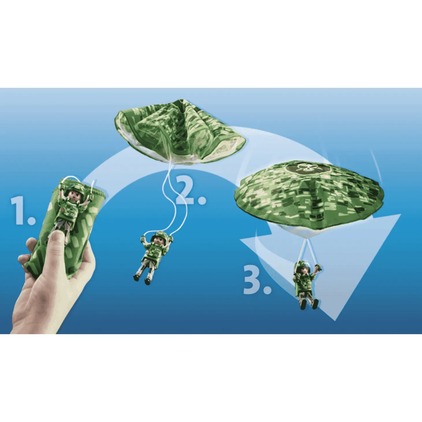 Playmobil Action Heroes Helicóptero de policía: persecución en paracaídas