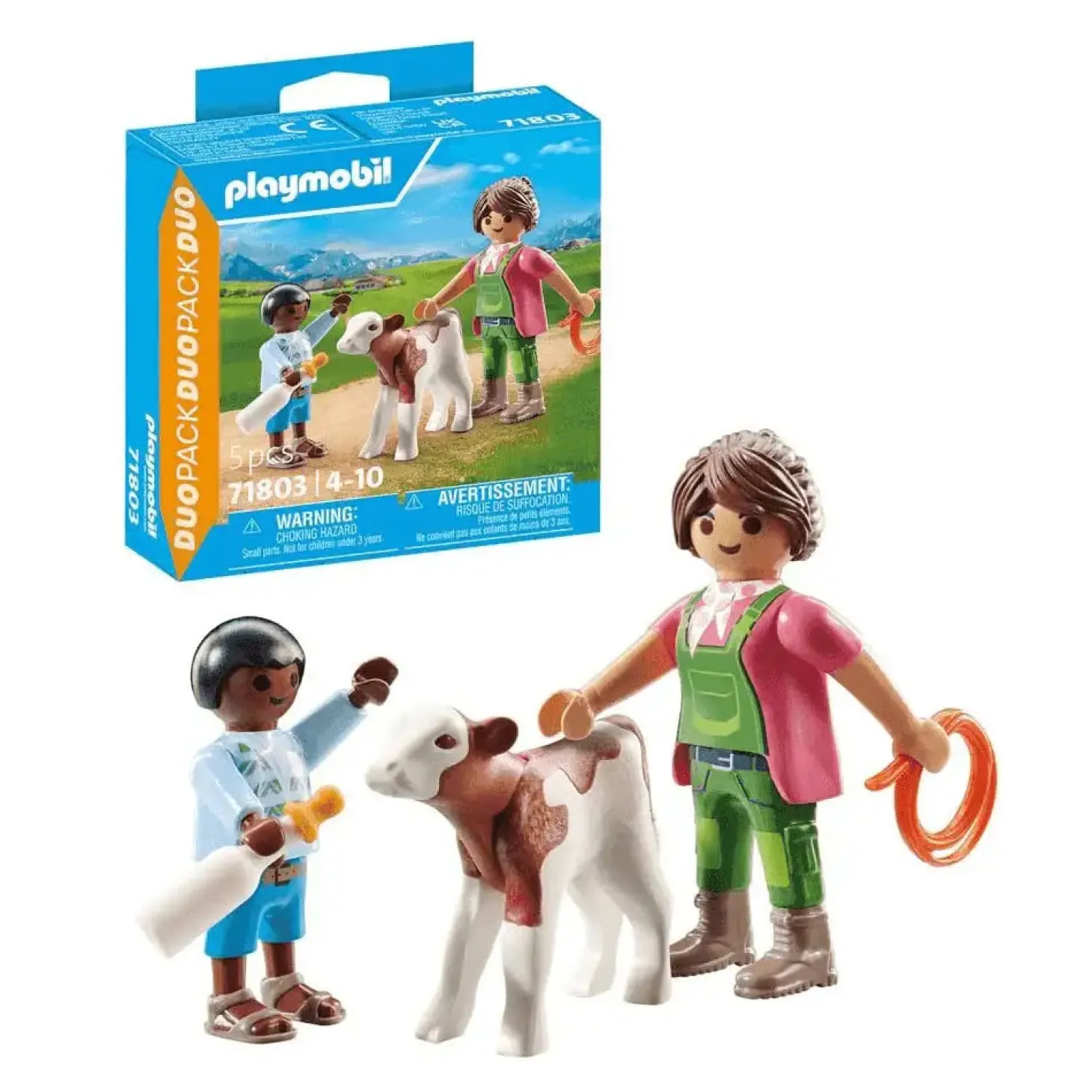Playmobil Granjera con ternero