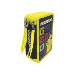 Plumier 3 Pisos Pokémon Negro Amarillo