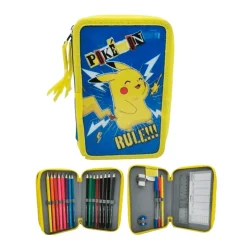 Pokémon Plumier 3 Pisos con Material Escolar