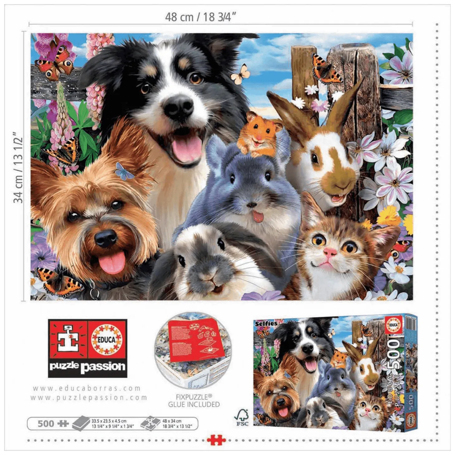 Puzzle Amigos del Patio 500 Piezas