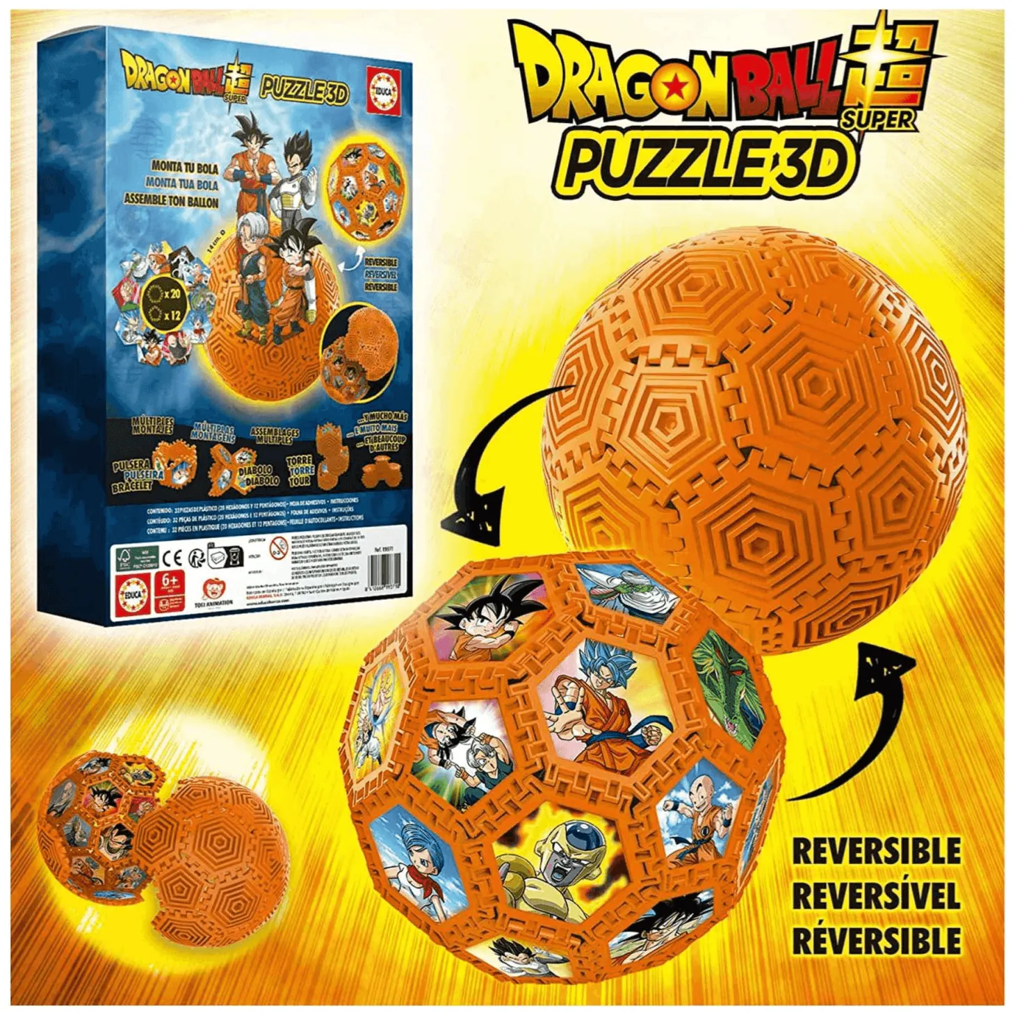 Puzzle 3D Balón Dragon Ball con 32 Piezas Monta y Juega
