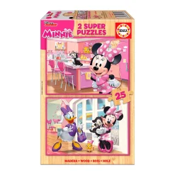 Puzzle Madera Ecológica Minnie Ayudantes Felices