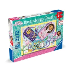 Ravensburger Puzzle Gabby´s Dollhouse, Colección 2 x 12, 2 Puzzle de 12 Piezas, Puzzle para Niños, E