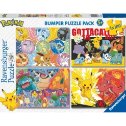 Ravensburger Puzzle Pokémon, Colección 4x100 Bumper Pack, 4 Puzzle de 100 Piezas, Puzzle para Niños,