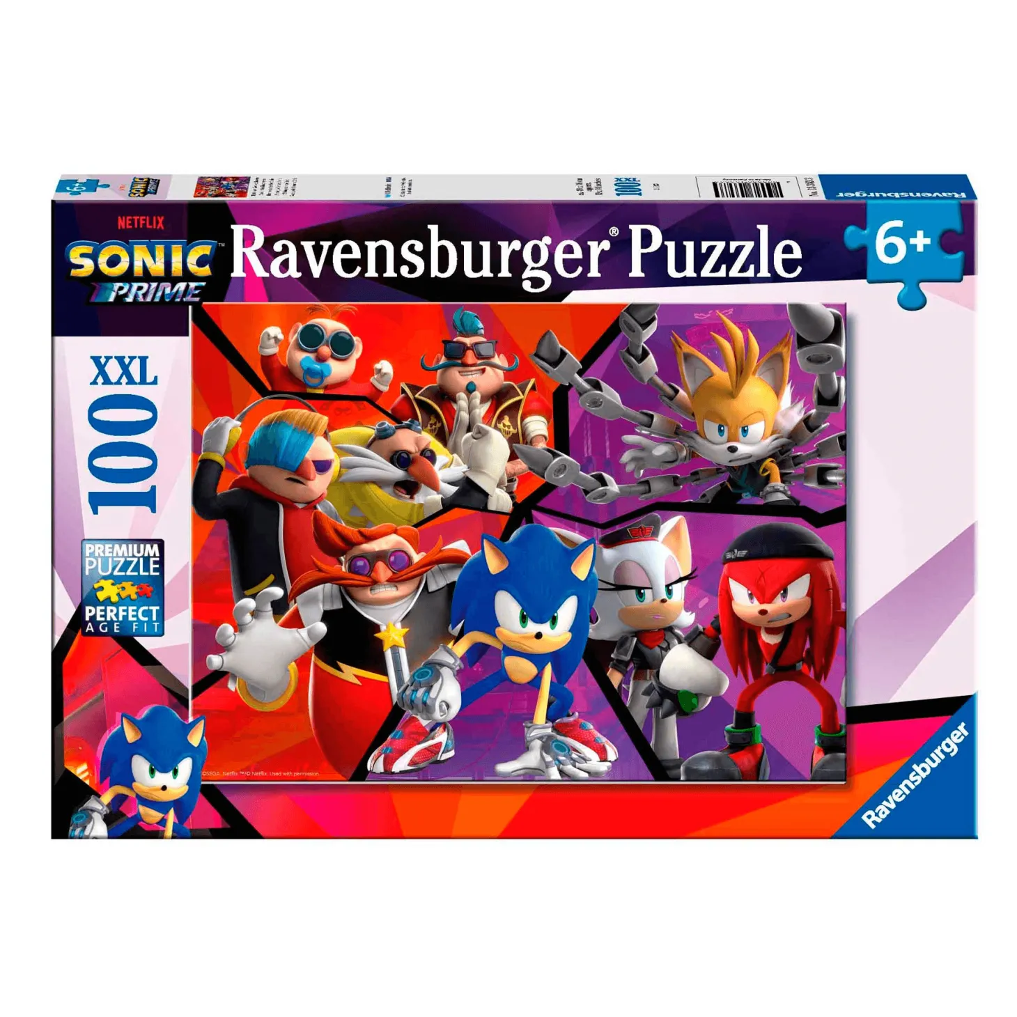 Ravensburger Puzzle Sonic, 100 Piezas XXL, Edad Recomendada 6+ Años