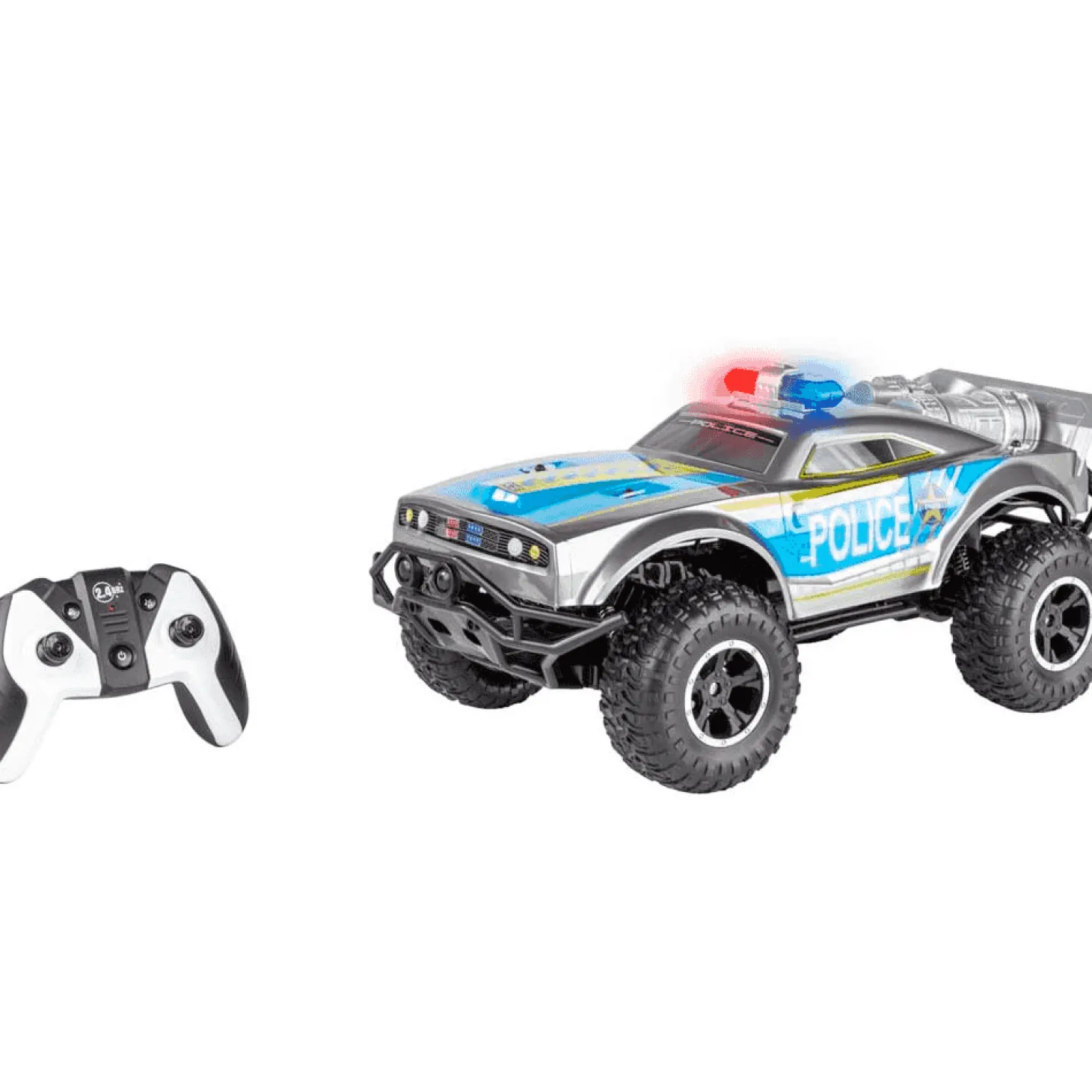 RC Coche Policía 1:10 – luces y todoterreno (modelos surtidos)