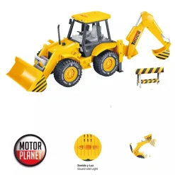 Retroexcavadora de Juguete con Luz y Sonido - Motor Planet