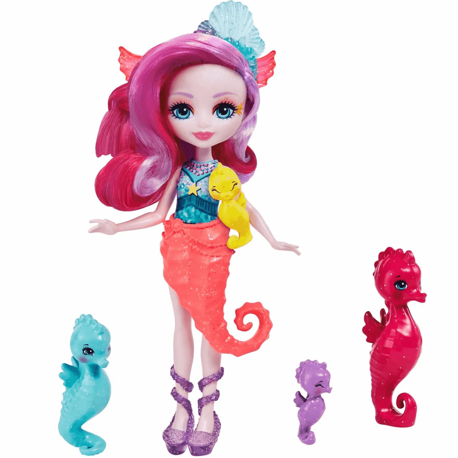 Royal Enchantimals Ocean Kingdom Muñeca Sedda Sea Horse con Mascota 4 años