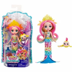 Royal Enchantimals Ocean Kingdom Muñeca Rainey Rainbow Fish con Mascota 4 años