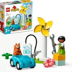 Set de juguetes de construcción Mi Ciudad LEGO DUPLO 10985 Aerogenerador y Coche Eléctrico 16 pie