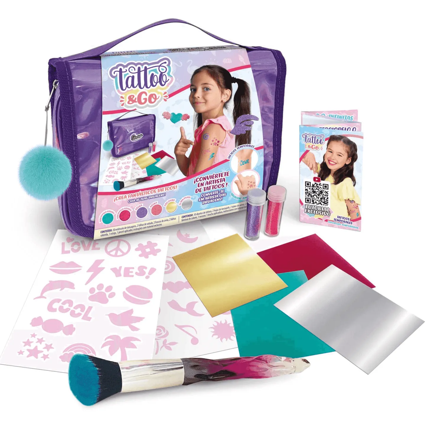 Shinetastic Tattoo & Go Set de Tatuajes Infantiles