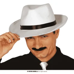 Sombrero Gangster Blanco Accesorio de Disfraz