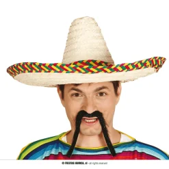 Sombrero Mexicano 50 Cm Paja Decorado