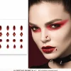 Sticker jewel face rojo – Falso piercing adhesivo para disfraces y maquillaje Halloween