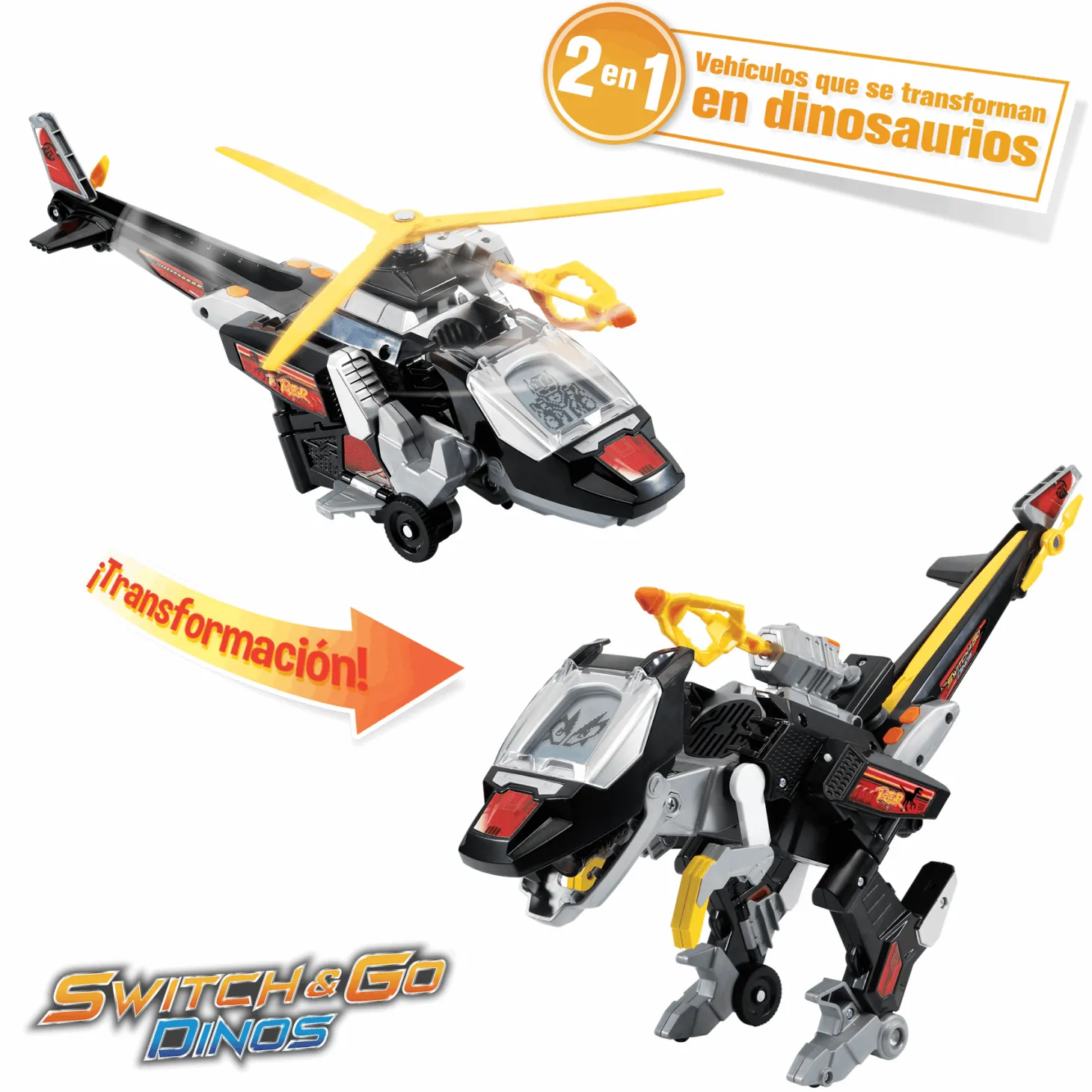 Switch & Go Dinos Black El velocirráptor