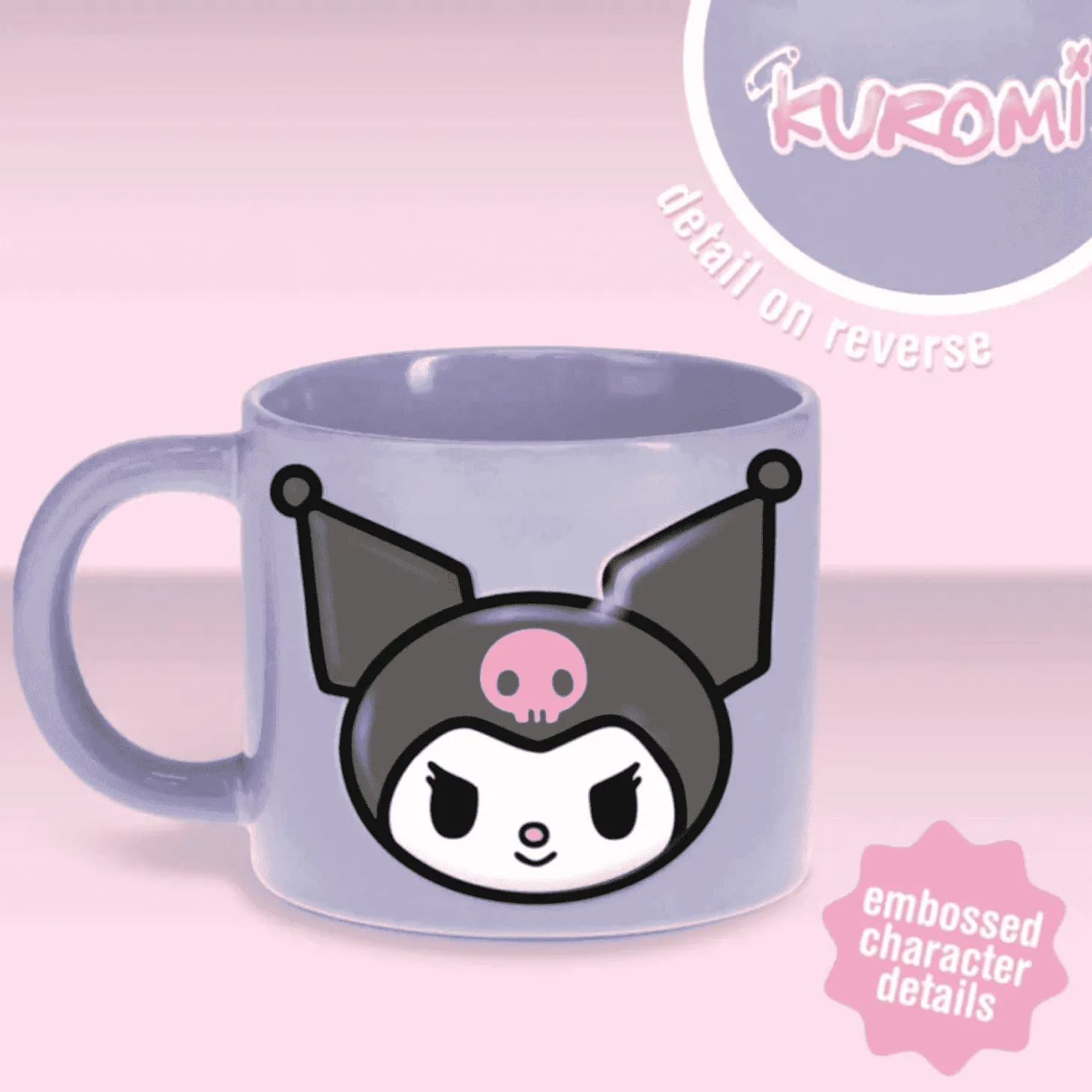 Taza de Cerámica Kuromi con Relieve – 400ml Paladone