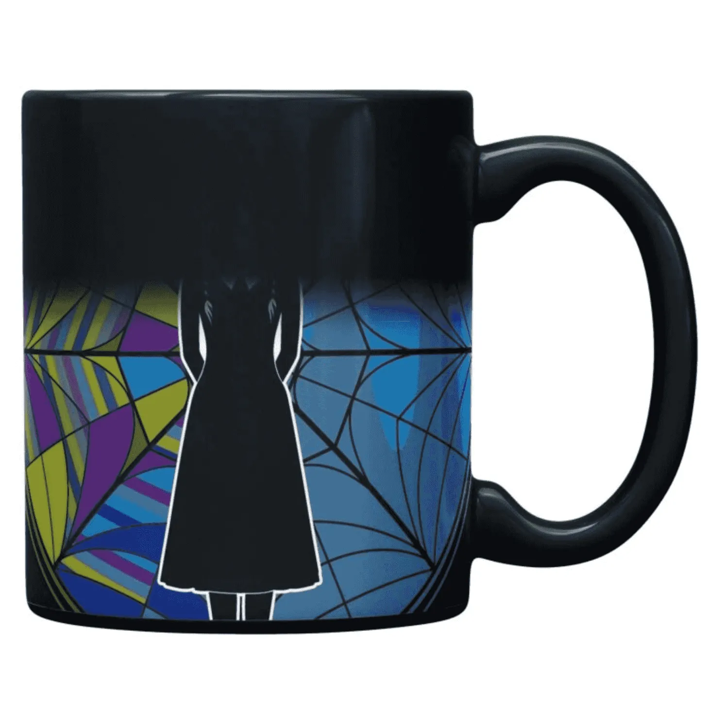 Taza térmica Wednesday con silueta en la ventana