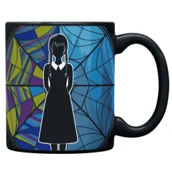 Taza térmica Wednesday con silueta en la ventana