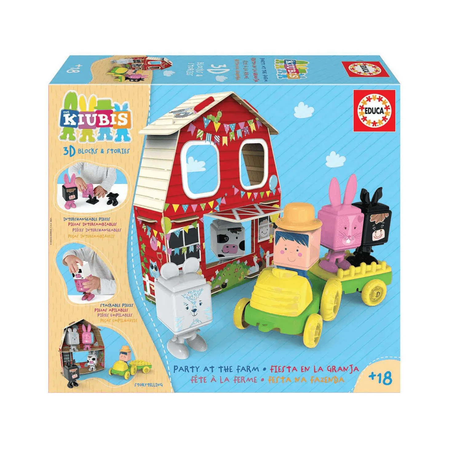 The Kiubis 6 Personajes y Tractor Fiesta en la Granja