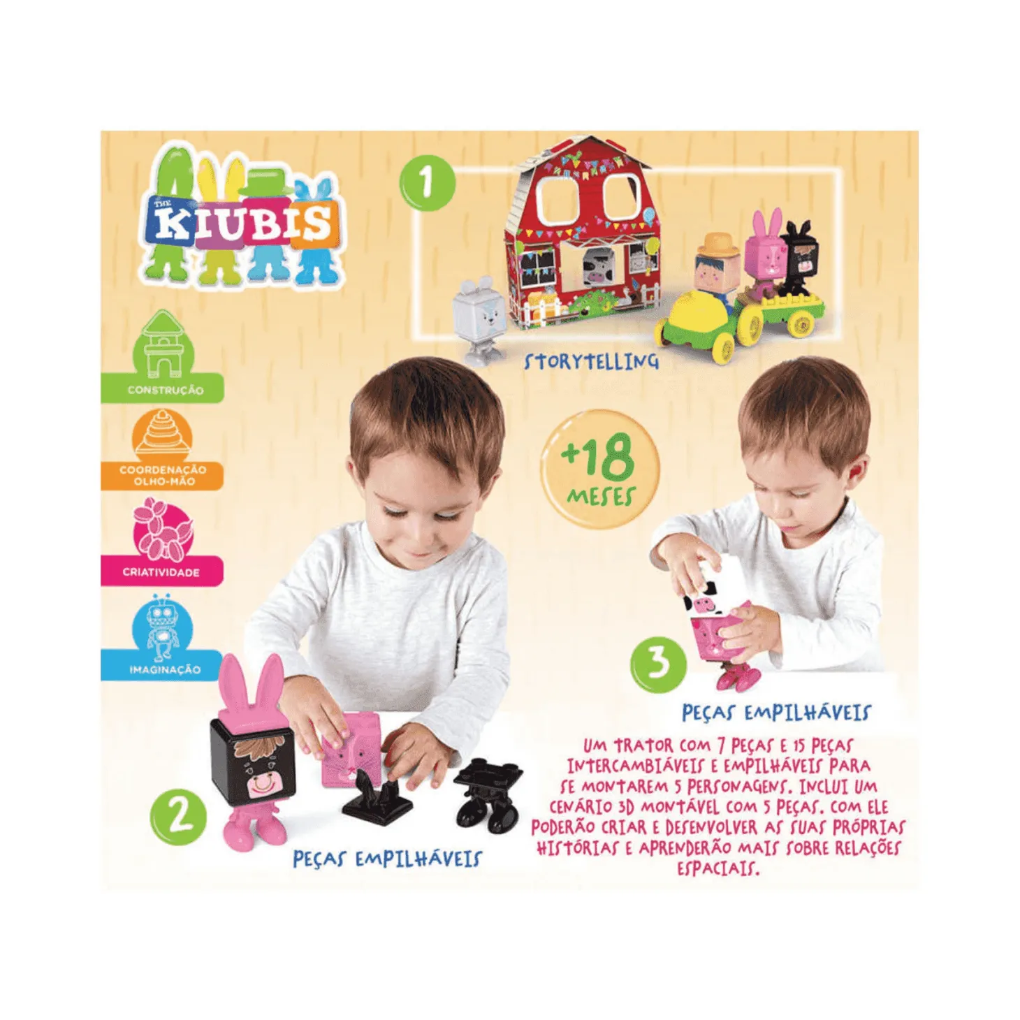 The Kiubis 6 Personajes y Tractor Fiesta en la Granja