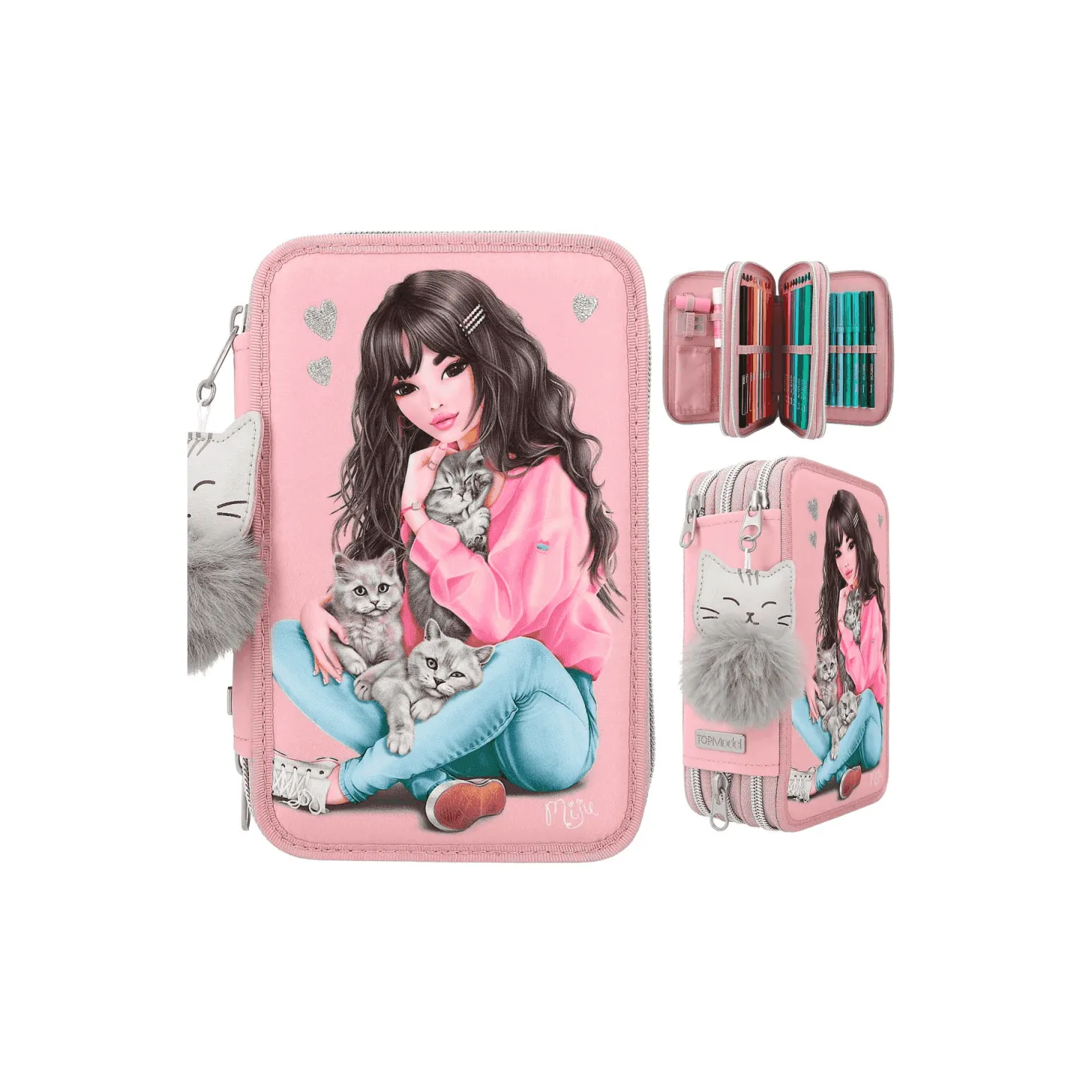 TOPModel Estuche Triple Gatito