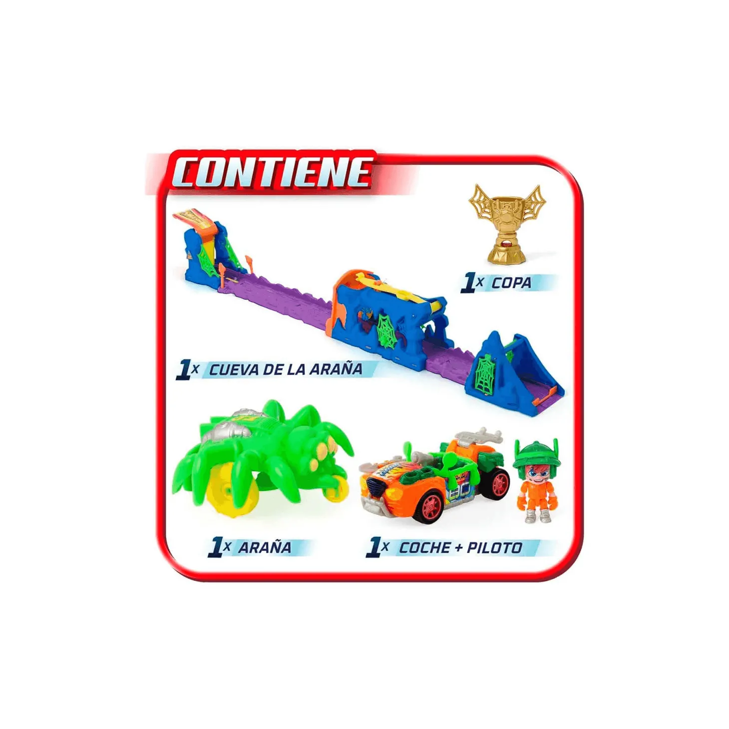 T-Racers – Pista Araña Para Coches De Carrera