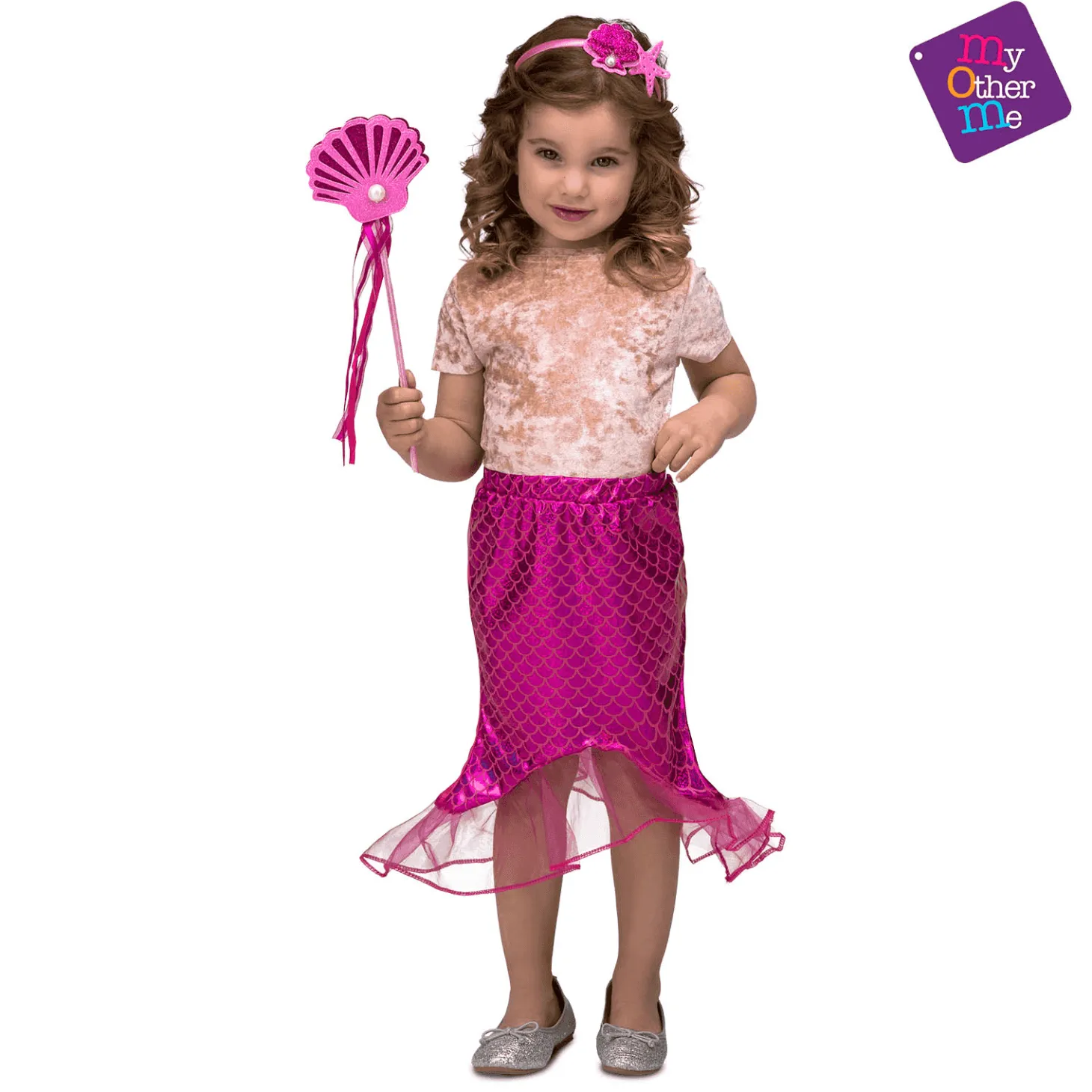 Tutú Sirena color rosa para disfraz