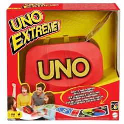 UNO Extreme – Juego de cartas con lanzador, luces y sonidos para emoción extra