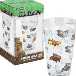 Vaso de Cristal Minecraft Axolote 400ml Paladone