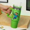 Vaso Térmico Minecraft Verde 900ml con Tapa Multiusos y Pajita