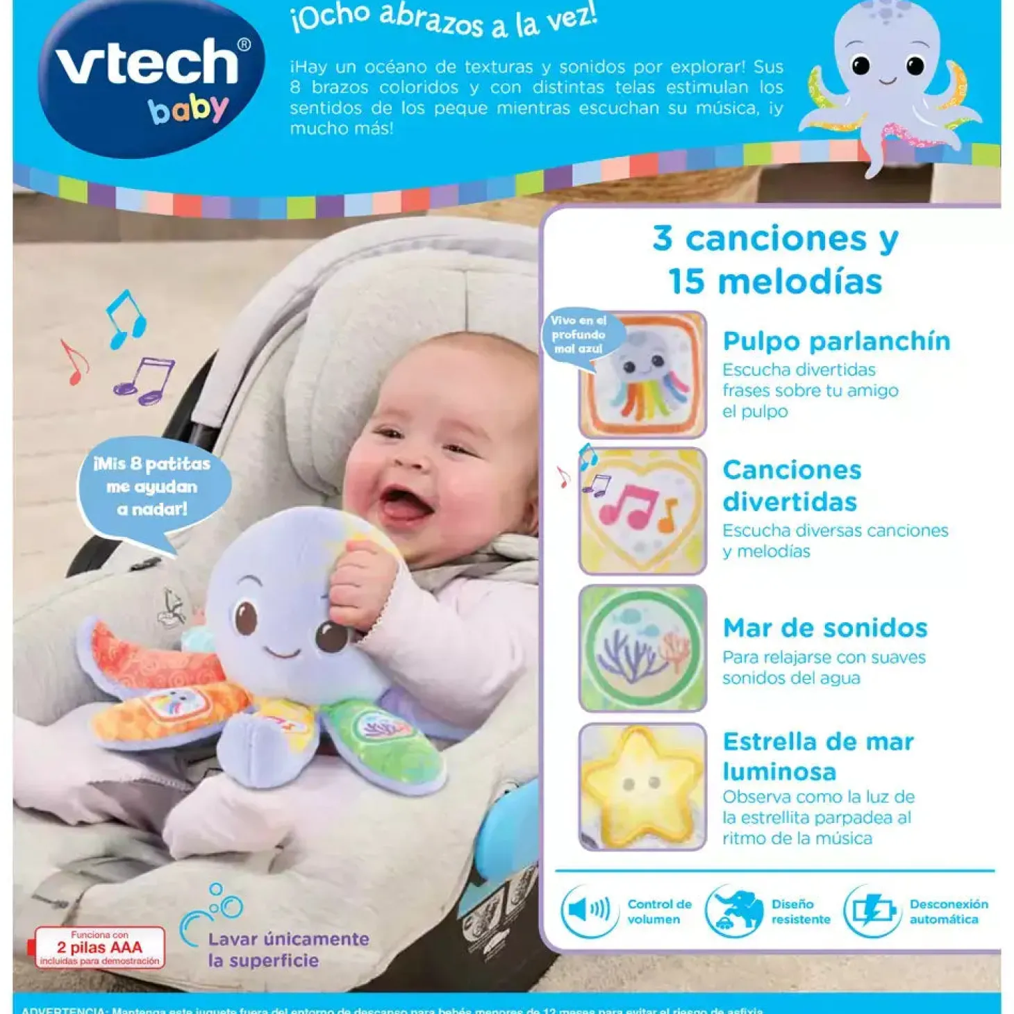 VTech - Peluche de Colores Pulpito Patitas
