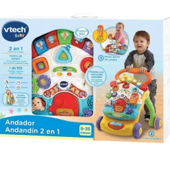 VTech Andador Andandín 2 en 1, Correpasillos con patas plegables, panel extraíble