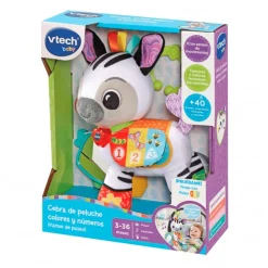 VTech Baby Cebra de Peluche Colores y Números ¡Vamos de Paseo!