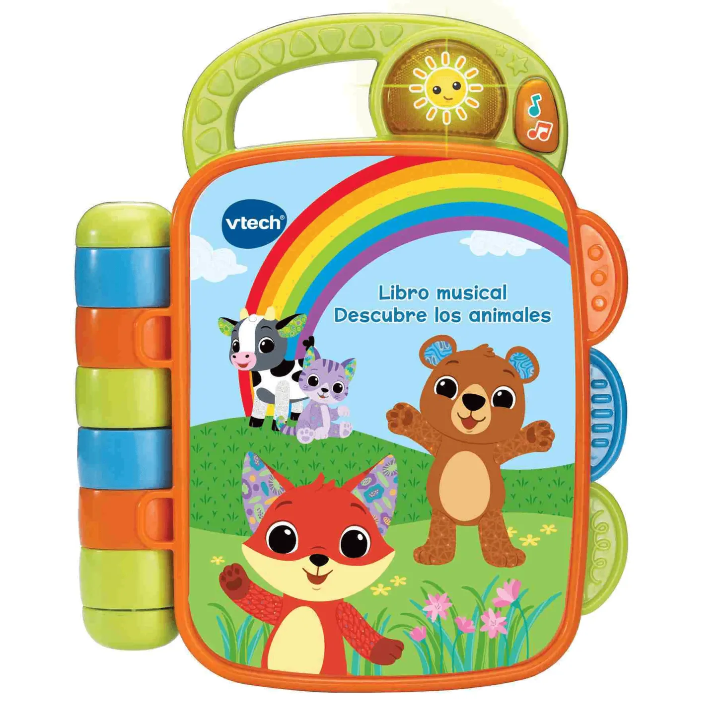 VTech Libro musical Descubre los animales, Libro interactivo que enseña clima y ropa
