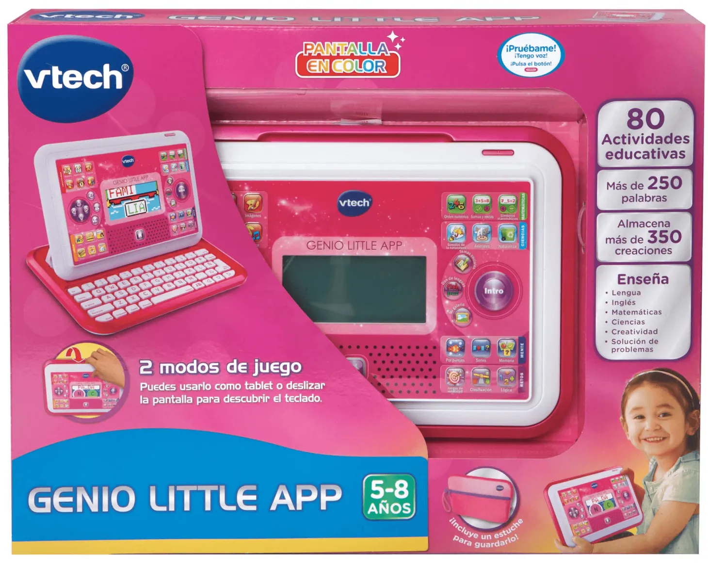 VTech Portátil y tablet 2 en 1 Genio Little app rosa