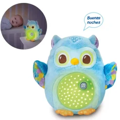 VTech Proyector de peluche Búho estrellitas, Luz nocturna, Música y sonidos relajantes para calmar