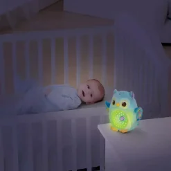 VTech Proyector de peluche Búho estrellitas, Luz nocturna, Música y sonidos relajantes para calmar
